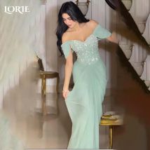 LORIE Off Schulter Meerjungfrau Abendkleid Rüschen Party Kleid Glänzend Prom Kleid Schatz Prinzessin Kleid Party Kleider Angepasst
