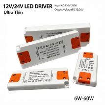 DC12V 24V Ultra Dünne Beleuchtung Transformator Schlanke LED Netzteil 6W 12W 30W 60W Treiber 110V 220V 230V Für COB LED Streifen Lichter