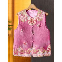 Vintage Chinese Sleeveless Jacquard Tang Clothes Vest Oriental Costume Women Spring Autumn New Hanfu Chesongam Tops Jacket Coats