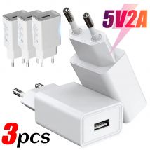 Caricatore USB 5V 2A Adattatore di alimentazione Caricatore universale da viaggio per telefono cellulare per iPhone Samsung Xiaomi Redmi Spina di ricarica a muro UE/USA