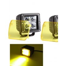 4pcs 3inch Amber Black Green Red Blue Led Work Light Lens Cover Protect Dust Proof for 3" Square Cube Pods Fog Lamp 12W 18W 24W