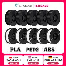 KINGROON 10KG PLA/ ABS/ PETG Filament 1.75mm Black White Gray , Wholesale 10 Rolls PLA ABS PETG Plastic For 3D Printer