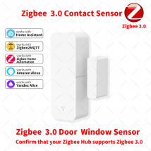 Sensore per Porte e Finestre Zigbee 3.0, Sensore di Contatto, Richiede Hub Zigbee, Compatibile con Home Assistant, Yandex, Alexa, ZHA, Zigbee2MQTT