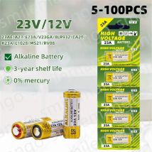 5-100PCS A23 23A 12V Alkaline Batterie 23GA A23S E23A EL12 MN21 V23GA GP23A MS21 LRV08 für Türklingel Fernbedienung Elektrische Spielzeug