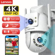Lenovo 4K 6MP WiFi Kamera monitorująca Zewnętrzne bezpieczeństwo Podwójny obiektyw Podwójny ekran AI Śledzenie Kamera PTZ IP CCTV Nadzór wideo