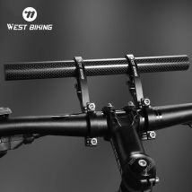 Estensione Manubrio Bici WEST BIKING in Carbonio per MTB e Bici da Strada, Barra di Estensione Integrata in Alluminio, Supporto per Computer, Luce e Telefono