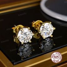 100% Earrings Moissanite for Women Pass Diamond Test Pen Ear Studs 925 Sterling Silver Fine Jewelry And Zircon Option Earring