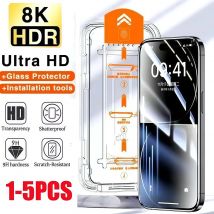 1-5 pezzi protezione schermo HD senza polvere installazione facile vetro temperato per iPhone 17 16 ProMax 17Air XR 15 14 Pro 13 12 11 Mini