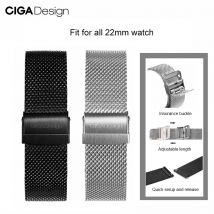 Ciga Design 22mm Uhren armbänder Silber/Schwarz Edelstahl Armband für männliche mechanische