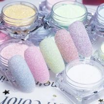 12 Colors/Set Shining Sugar Nail Glitter Candy Coat Powder Sand Sugar Nail Pigment Dust Nail Art Decorations DIY Tips Christmas