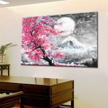 Scandinavian Wall Art Japanese Mount Fuji Cherry Blossom Watercolor Landscape Poster Print Home Bedroom Living Room Decor