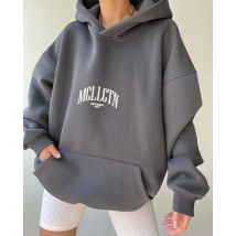 Damen lässig Mode Brief gedruckt vielseitige Top Langarm Kapuzen pullover für Frauen Sudaderas de Mujeres Y2k Kleidung