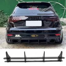 Mattschwarz Auto Heckstoßstange Diffusor Seitensplitter Spoiler für Audi RS3 Limousine Hacchback 2013-2020 Auto Außenteile
