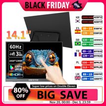 Monitor portatile da 14,1 pollici Touchscreen a 10 punti 100% sRGB 1200P IPS Secondo schermo esterno per telefono portatile Mac Xbox Switch PS4/5