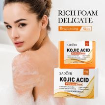 1/2 stücke SADOER Kojic Säure Gesichts Seife Gesicht Waschen Schaum Gesichts Reiniger Feuchtigkeitsspendende Feuchtigkeitsspendende Öl Kontrolle Körper Bade Seife