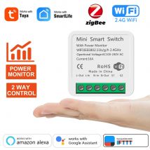 Modulo Smart Switch WiFi Tuya 16A ZigBee con monitor di alimentazione Interruttore di controllo