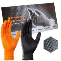 30/50PCS Schwarze Nitrilhandschuhe Einweg 8Mil Dicke Hochleistungs-Industrieschutzhandschuhe Diamant Strukturierte Mechanik Arbeitshandschuhe