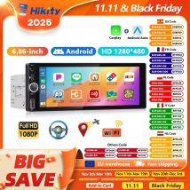 Hikity 2 + 64G Carplay Android 1din autoradio Android Auto Stereo 6.86 "supporto per lettore di navigazione GPS FM WiFi USB fotocamera posteriore