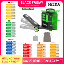 HILDA poziom lasera 2 linie/5 linii 360 automatyczny poziom lasera sprzęt budowlany zielone światło laser krzyżowy dobry prezent