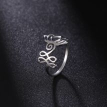 LIKGREAT Lotus Flower Unalome Rings Yoga buddismo Mandala Finger Rings Om Symbol amuleto Vintage gioielli in acciaio inossidabile regali