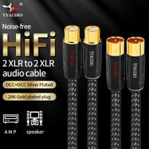 YYAUDIO Hifi 2XLR Audiokabel Hi-End Occ versilbert 2xlr Balance Kabel für Mikrofon Mixer xlr Stecker auf Buchse Audiokabel