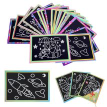 10 stücke Kinder Scratch Malerei Bunte Zeichnung Spielzeug DIY Papier Cartoon Kunst Liefert Handgemachte Graffiti Kind Geburtstag Geschenke TMZ