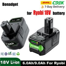 9000Mah 18V per Ryobi P108 Batteria di ricambio agli ioni di litio P108 P102 P103 P104 P107 BPL1820 RB18L50 Batteria per utensili elettrici