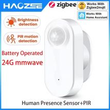 Zigbee Human Presence+ PIR-Bewegungserkennungssensor, Helligkeitsdetektor, batteriebetrieben, unterstützt Zigbee2mqtt Home Assistant