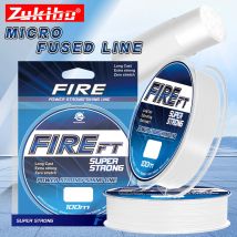 ZUKIBO FIRE FT Micro Fused Braid Line Single Strand 100M/200M/300M/500M Smooth,Thin,High Strength,Abrasion Resistant Line Ice