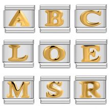 2025 New Fashion 26 English Letter Italian Charm Chain DIY Bracelet Gold Plated Letter Neutral Jewelry