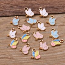 20 Stücke 11*14mm 4 Farbe Neue Legierung Metall Tropfen Öl Hübsche Schmetterling Charms Tier Anhänger Für DIY Armband Halskette Schmuck Machen