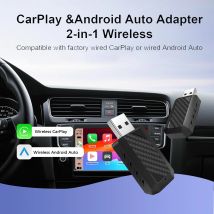 2025 Neuer Chip Wireless CarPlay Android Auto Adapter 2-in-1 Ultrakompakter USB-Dongle für werkseitig verkabelte 99 % Autos Plug-and-Play