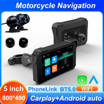 Monitor Portatile per Moto da 5/7 Pollici con Carplay, DVR, Navigazione GPS, Wireless CarPlay, Android Auto, Airplay, Schermo Display IPX7