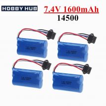 7,4 V SM-4P 14500 lipo Batterie 1600 mAh mit Ladegerät Für Elektrische Spielzeug Wasser Kugel Pistole Ersatzteile 7,4 V Batterie für RC spielzeug Autos