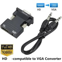 Hdmi-kompatibel zu vga konverter mit 3,5mm audio kabel für ps4 pc laptop tv monitor projektor hd 1080p vga weiblich zu hdmi männlich