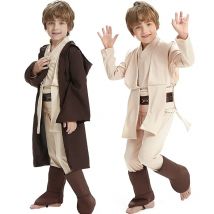 Star Wars Costume Obi-Wan Kenobi Bambini Cosplay Jedi Warrior Cosplay Mantello con cappuccio Abbigliamento Vestito Costumi di Halloween Party per bambino