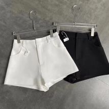 MEXZT Streetwear Black Shorts Women Korean Elegant High Waist White Wide Leg Suit Shorts Fashion Sexy Club Slim Hot Short Pants