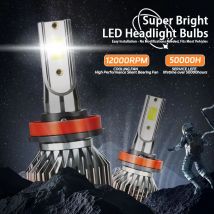 2 pezzi lampadina per fari auto 12000LM 6000K H1 9005 9006 kit di conversione fari LED faro per auto mini formato H4 H11 H7