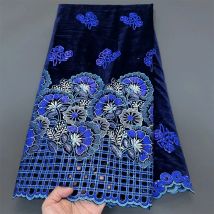 Wholesale African Nigerian velvet lace fabric Sequins Lace Fabric Guipure For Sewing Wedding Party Cloth High Quality Tissu Sew