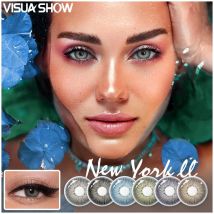 VISUASHOW Natural Colored Contact Lenses 2pcs Yearly Disposable Myopia Prescription Color Contacts for Makeup Fashion Cosmetics