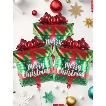 3pcs Merry Christmas Bow Gift Box Foil Balloons Christmas Decorations Party Supplies Navidad 2026 Decor