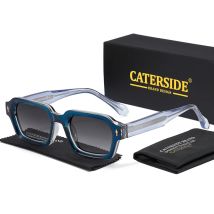 CATERSIDE Mode Herren Polarisierte Sonnenbrille Hochwertige Tempelspitzen Quadratische Sonnenbrille Damen Outdoor Party Brille UV400