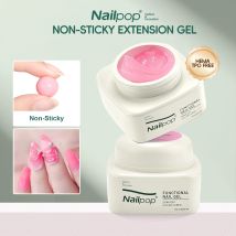Nailpop Non-Sticky Extending Gel Without TPO/HEMA for Crystal Nail Tips Sculpting and Rhinestone Adhesive Adhesion Durable DIY