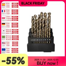 ALLSOME M42 HSS Set di punte elicoidali con testa a 3 bordi Punta da trapano al cobalto alto al 8% per la perforazione di metalli in legno in acciaio inossidabile