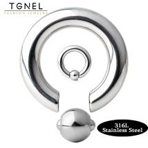 316 Edelstahl Körper Piercing Nasenring Ohrstecker Frühling Aktion Captive Bead Ring CBR 2G 4G 6G 8G 0G 00G Körperschmuck