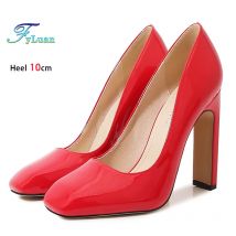 Quadratischen Kopf Einzelnen Schuhe Für Frauen 10 CM Dicken Absätzen Flach Mund Modell Schuhe Designer 2025 Büro Dame Pumpen sommer High Heels
