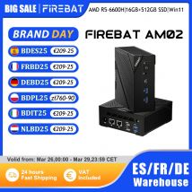 FIREBAT AM02 MINI PC AMD Ryzen 5 6600H DDR5 16GB RAM 512GB SSD WIFI6 BT5.2 portatile Desktop MINI PC Computer porta di rete HDMI