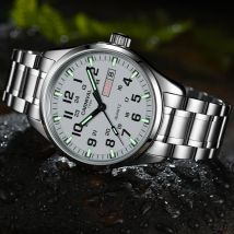Carnival Brand Fashion Watch for Men Luxury Solid Stainless Steel Luminous Calendar Quartz Wristwatches Waterproof Montre Homme