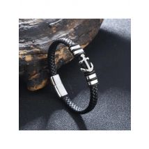 Men Bracelets Genuine Leather Stainless Anchor Personalized Bracelet Father's Day Gift Magnet Buckle BB1493