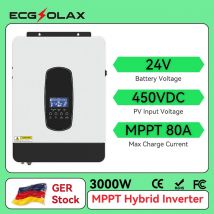ECGSOLAX 3KW inverter solare ibrido off-grid inverter sinusoidale puro 24V 220V integrato 80A MPPT regolatore di carica solare WIFI